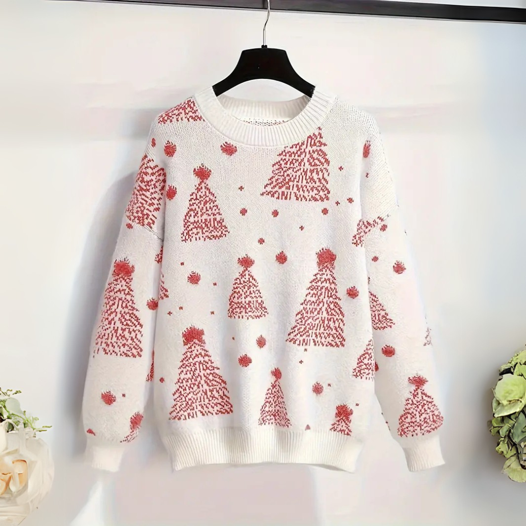 Pull de Noël femme – Pull douillet en laine avec motifs festifs et coupe confortable