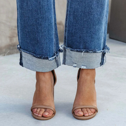 Jeans taille haute femme – Jean élégant en denim stretch pour un look tendance