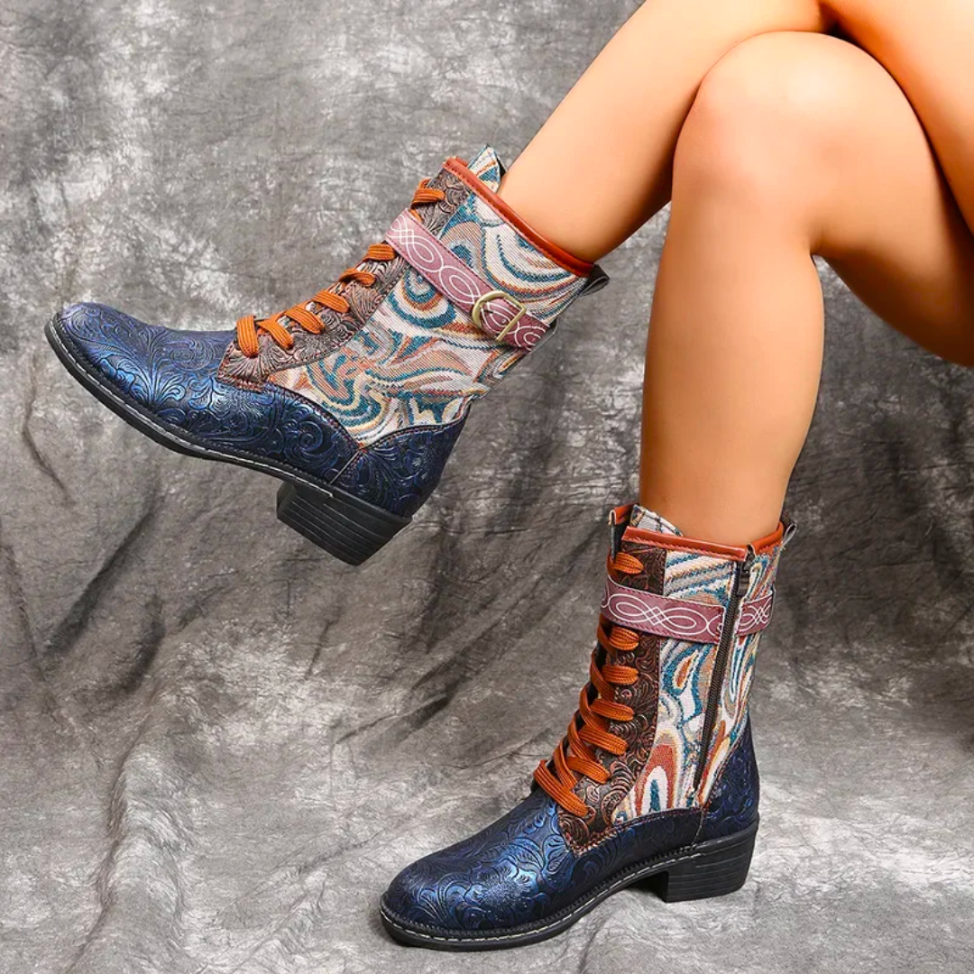 Bottes rétro stylées femme – Bottes en cuir tendance pour look vintage chic