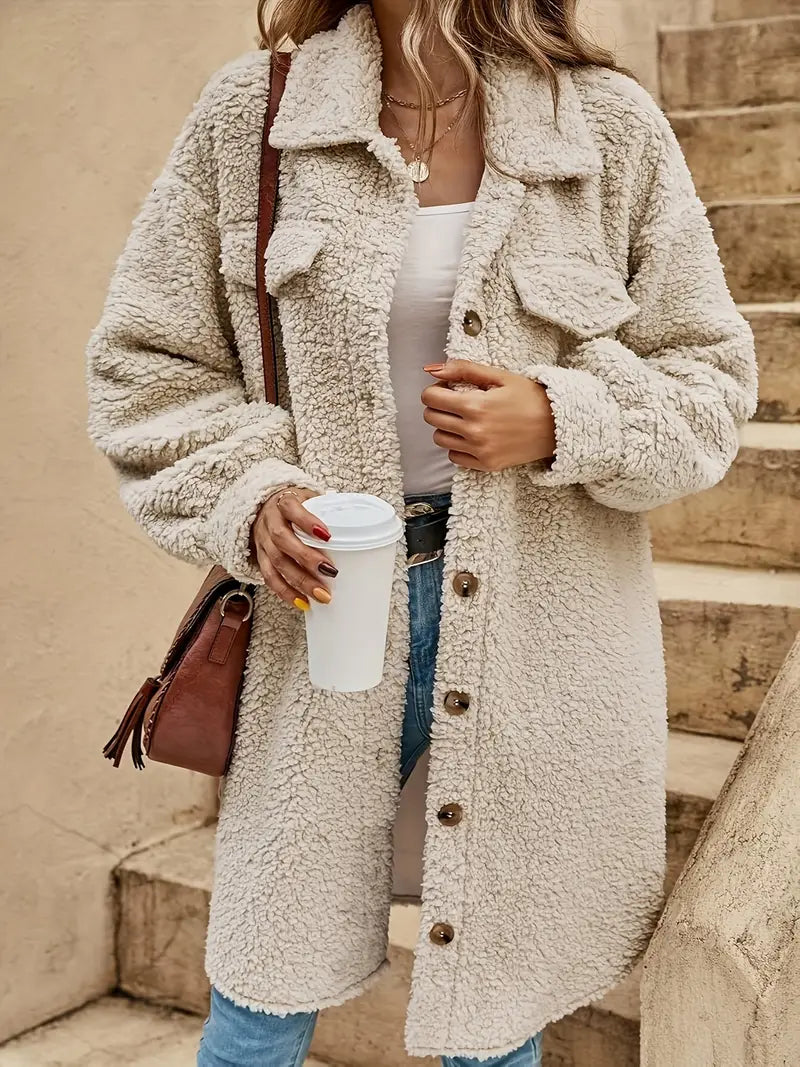 Veste longue femme – Manteau élégant en tissu doux pour toutes occasions