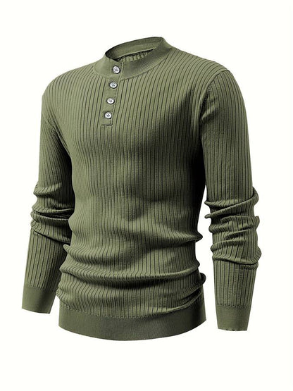 Pull en tricot homme – Pull élégant avec bouton, style décontracté et confortable