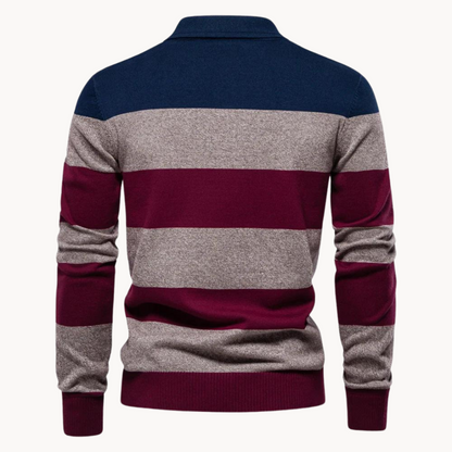 Pull rayé homme – Pull en coton doux à manches longues pour style décontracté