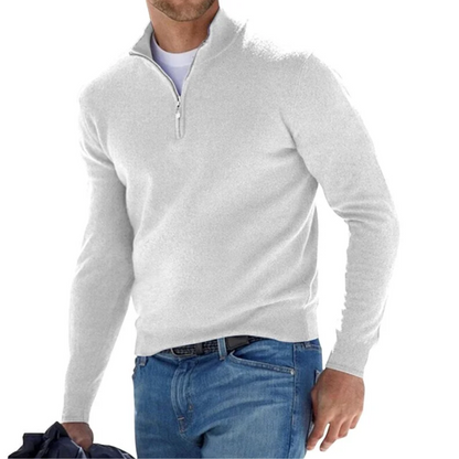 Pull zippé homme – Sweat confortable en coton avec poches pour casual