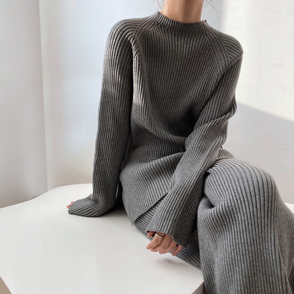 Pull en tricot femme – Ensemble confortable en laine doux et élégant pour l'hiver