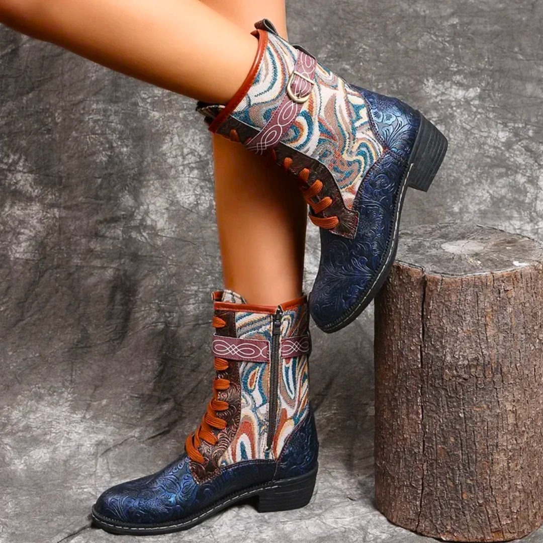 Bottes rétro stylées femme – Bottes en cuir tendance pour look vintage chic