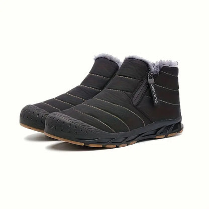 Bottes d'hiver homme – Bottes chaudes imperméables en cuir pour neige