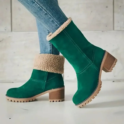 Bottes élégantes femme – Bottes en cuir chic à talons pour occasions spéciales