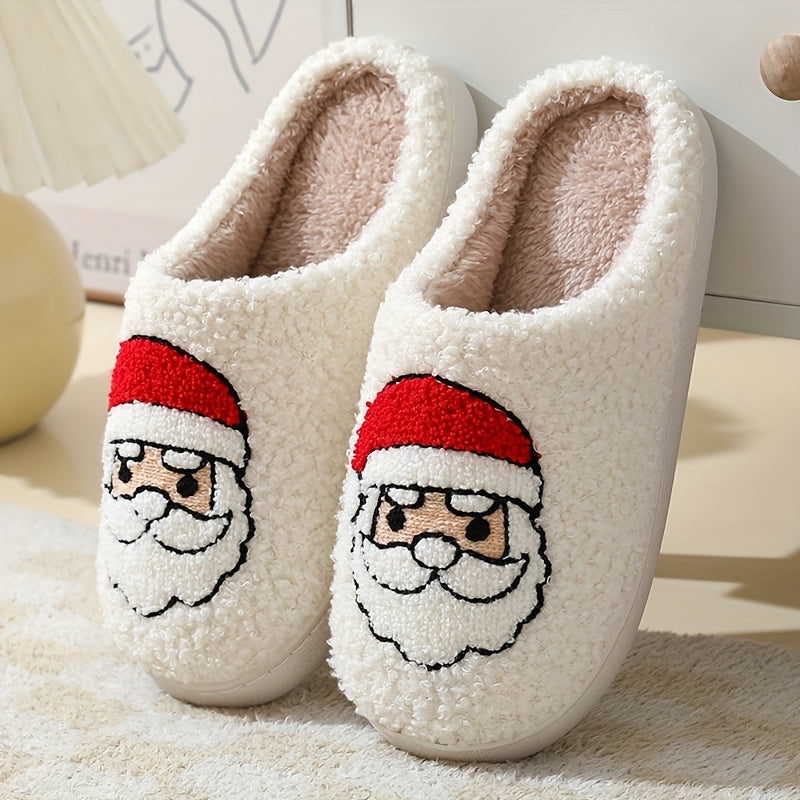 Chaussons de Noël femme – Pantoufles confortables en peluche pour fêtes