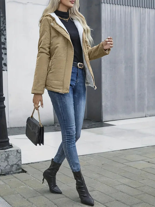 Winter Women's Jacket – Soft Casual Hooded Coat for Warmth and Style