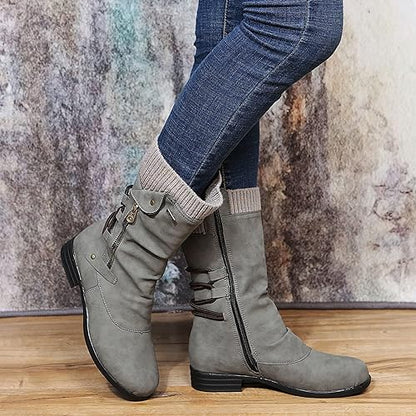 Bottes d'hiver femme – Bottes chaudes en cuir imperméable et confortables