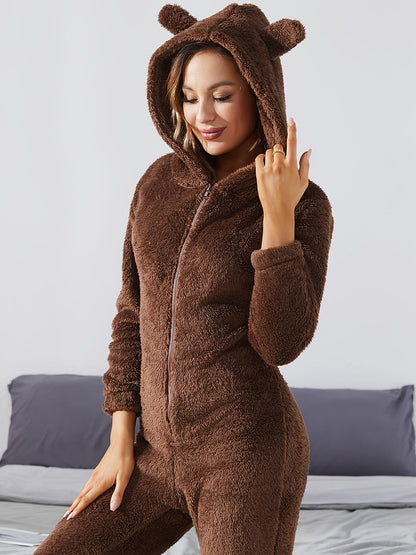 Combinaison femme avec capuche – Tenue décontractée en coton doux et stylée