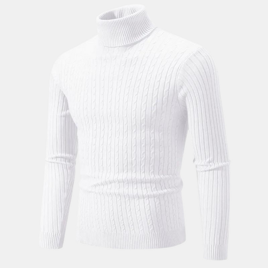 Pull col roulé homme – Pull tricoté chaud et confortable pour hiver élégant