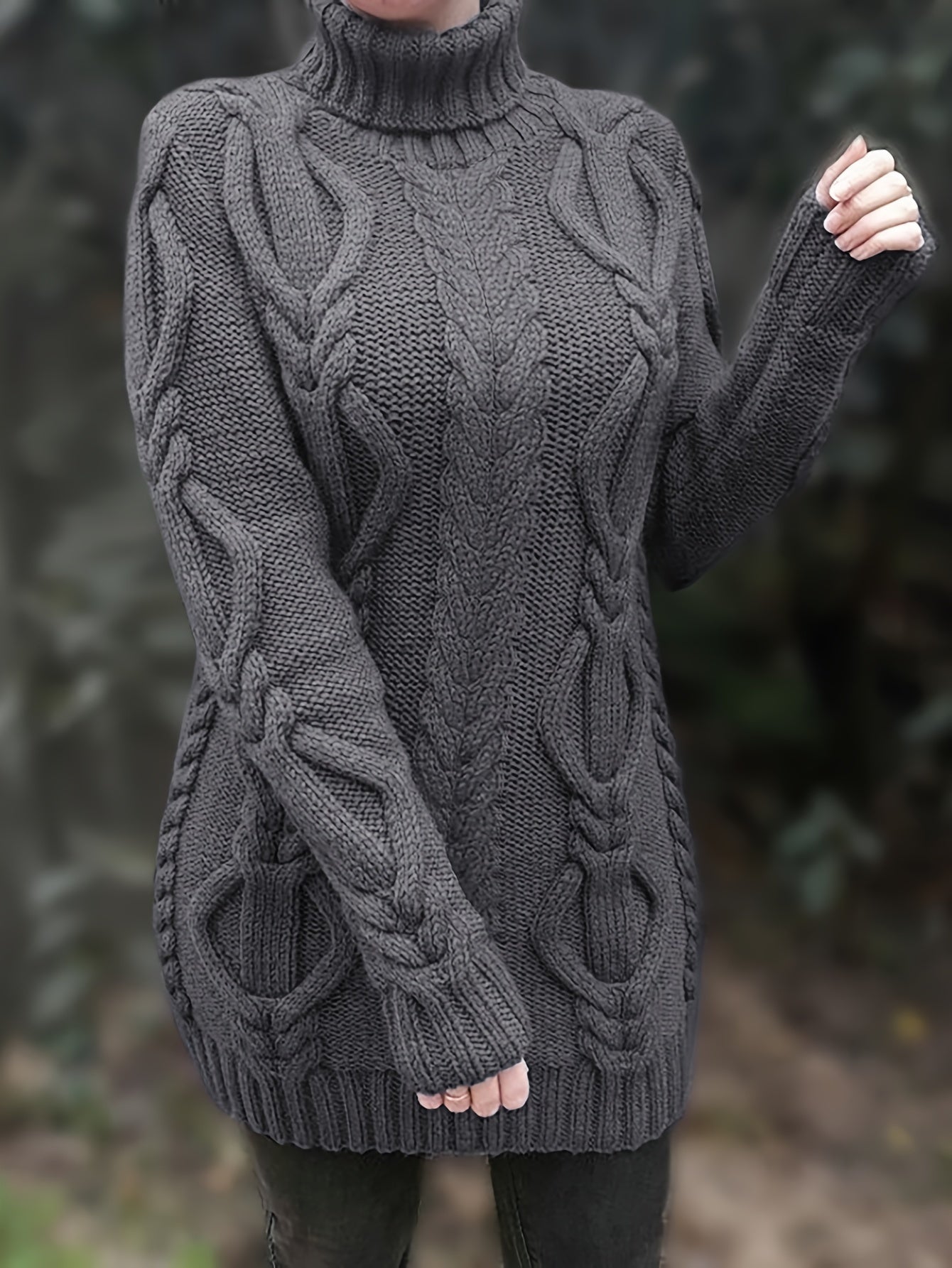 Pull long femme – Pull élégant en laine doux pour hiver chic