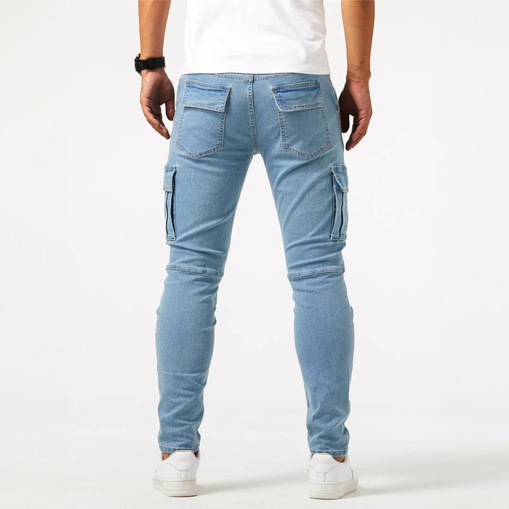 Pantalon cargo homme – Pantalon décontracté en coton léger avec poches pratiques