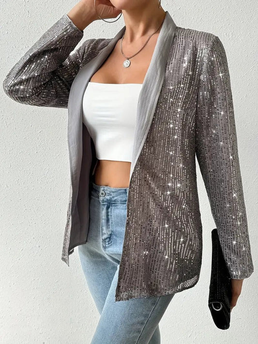 Blazer élégant femme – Veste chic ajustée en tissu léger pour soirée et bureau