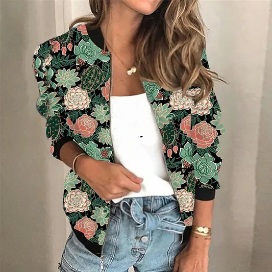 Lightweight Women's Jacket – Trendy Printed Spring Summer Outerwear Fashion