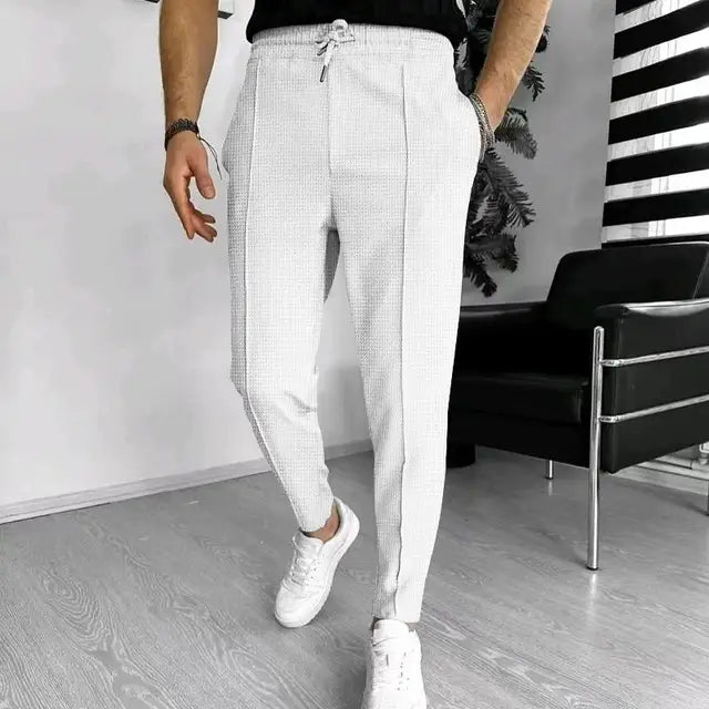 Pantalon élégant homme – Pantalon habillé en tissu léger pour soirée chic