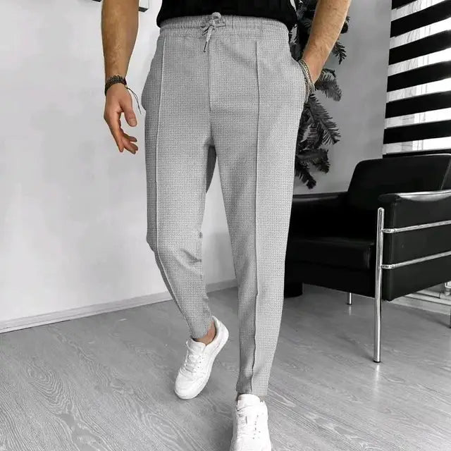 Pantalon élégant homme – Pantalon habillé en tissu léger pour soirée chic