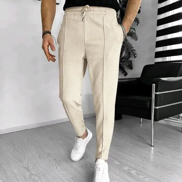 Pantalon élégant homme – Pantalon habillé en tissu léger pour soirée chic