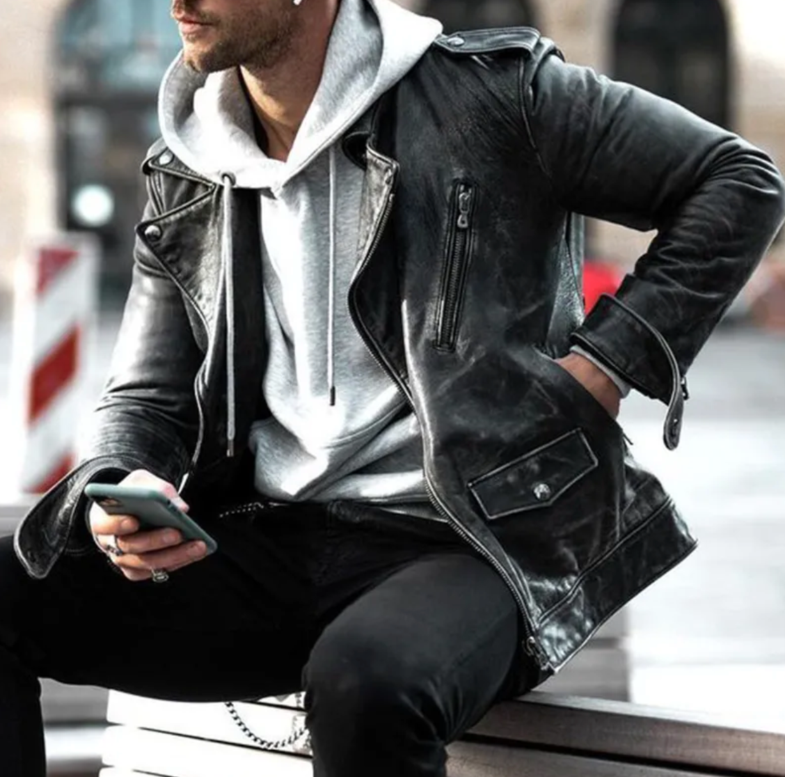 Veste en cuir homme – Veste élégante en cuir véritable pour look chic et décontracté