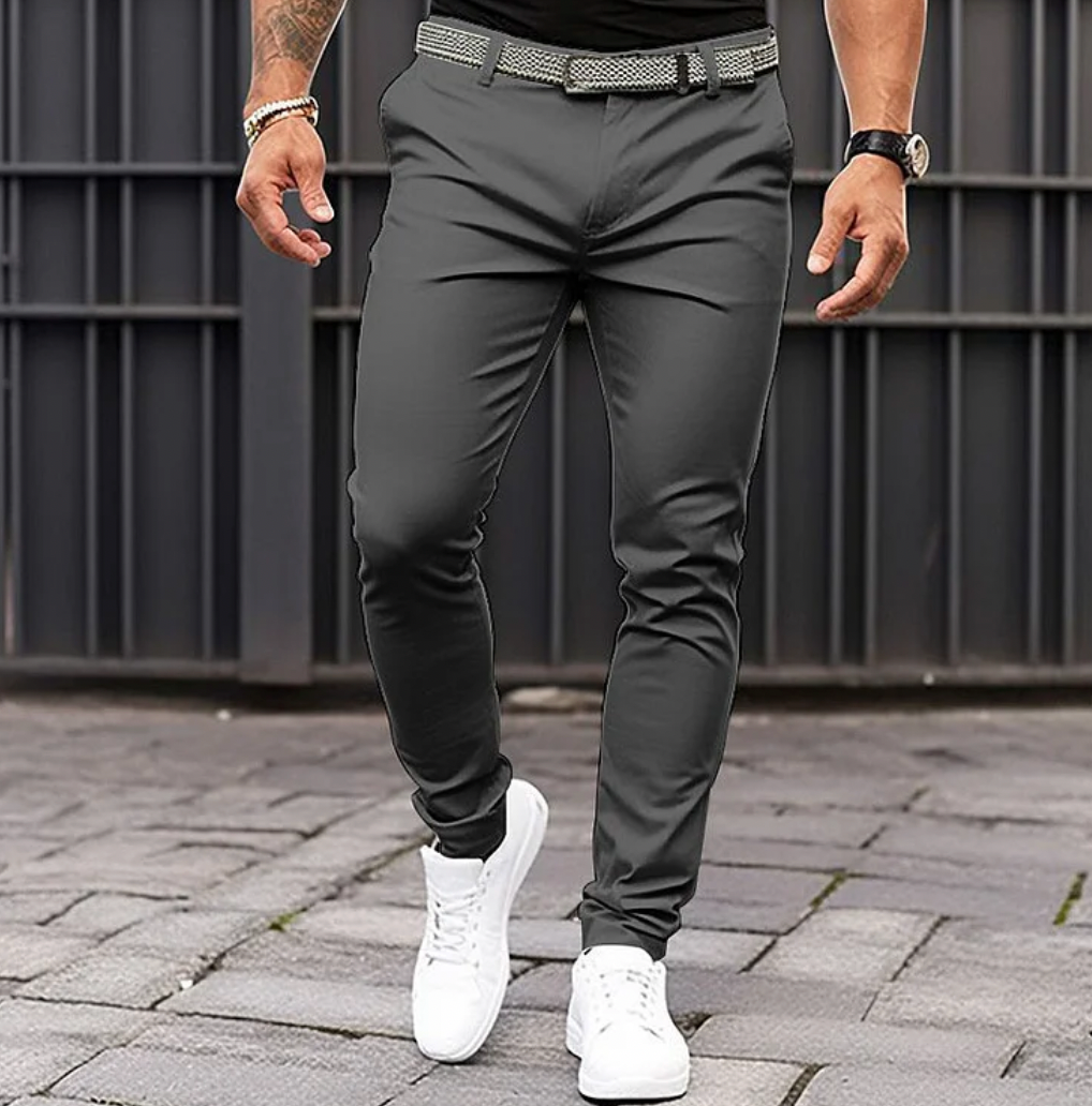 Pantalon élégant homme – Pantalon chic en tissu léger pour occasions spéciales