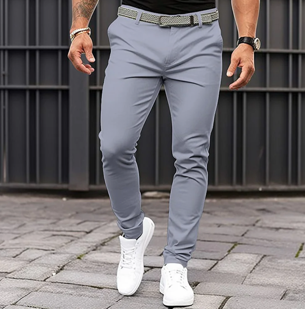 Pantalon élégant homme – Pantalon chic en tissu léger pour occasions spéciales