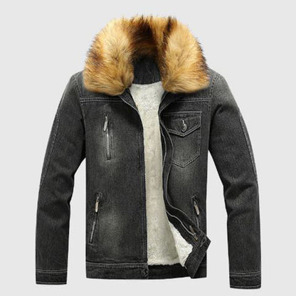 Veste en denim homme – Veste d'hiver chaude et stylée en jean pour homme