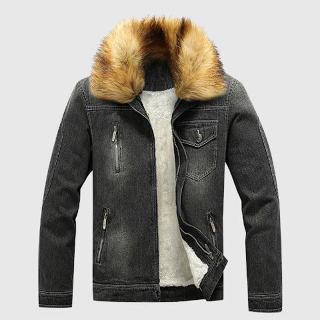 Veste en denim homme – Veste d'hiver chaude et stylée en jean pour hommes