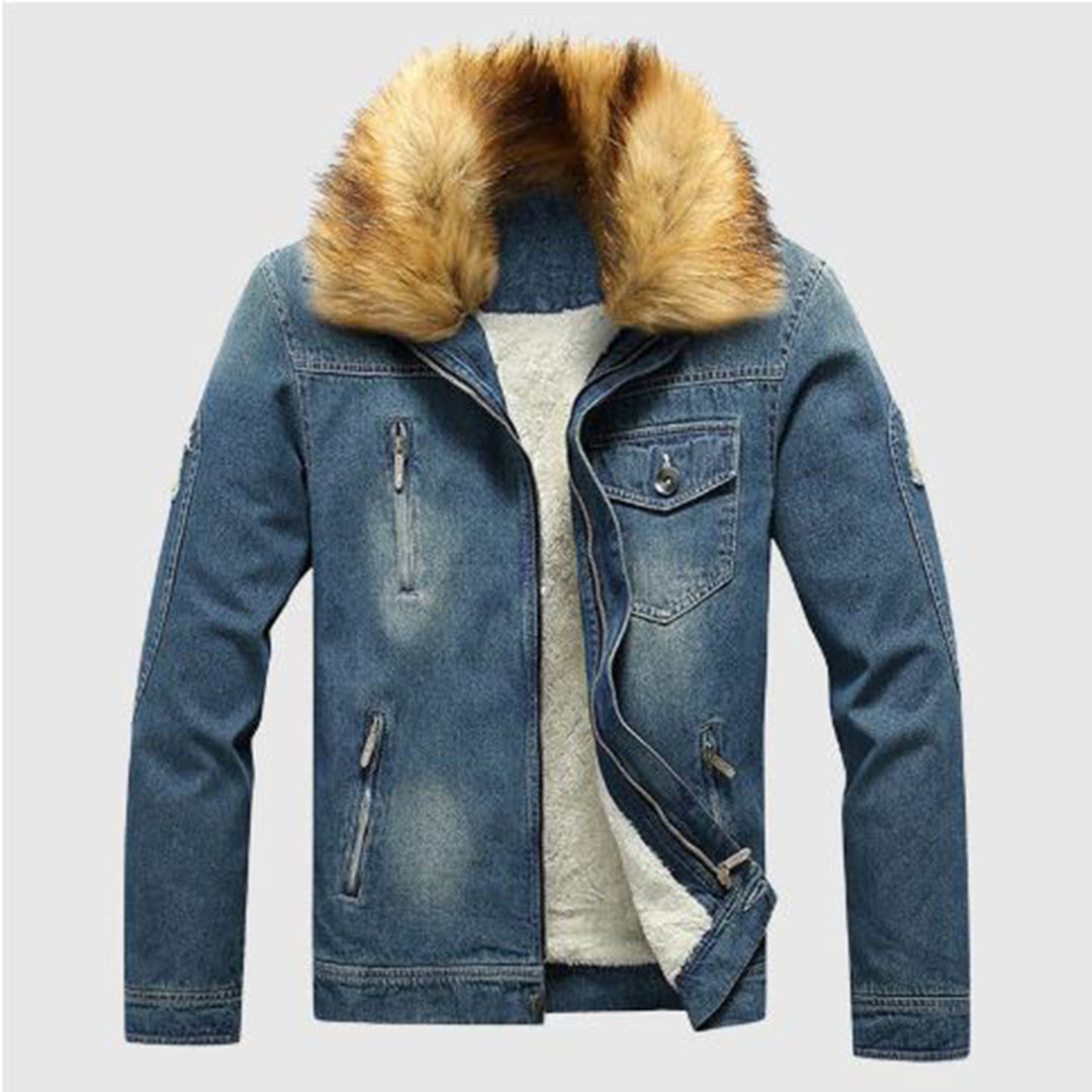 Veste en denim homme – Veste d'hiver chaude et stylée en jean pour homme