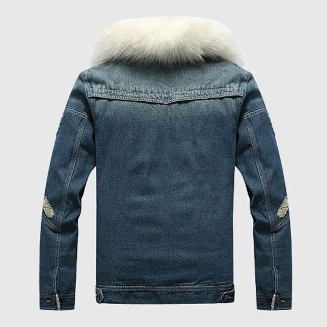 Veste en denim homme – Veste d'hiver chaude et stylée en jean pour homme