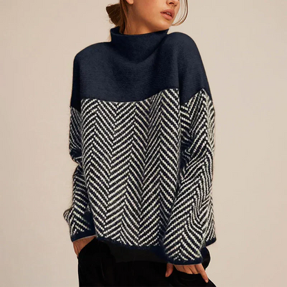 Pull col roulé femme – Pull décontracté en tricot doux pour l'hiver