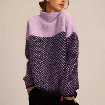 Pull col roulé femme – Pull décontracté en tricot doux pour l'hiver