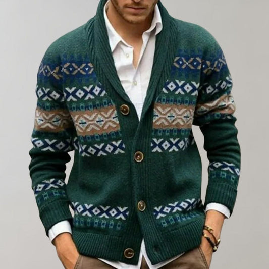 Pull de Noël homme – Pull chaud en laine avec motifs festifs et coupe décontractée