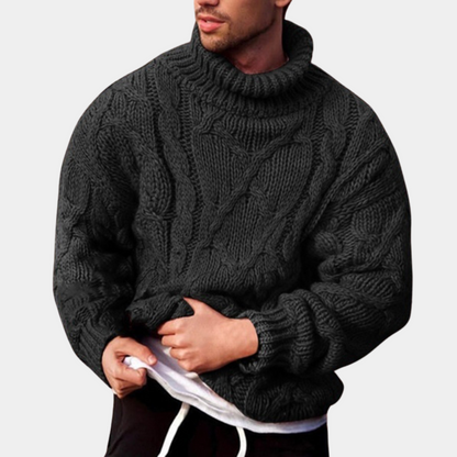 Pull en tricot homme – Pull chaud en laine doux et confortable pour hiver