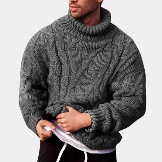 Pull en tricot homme – Pull chaud en laine doux et confortable pour hiver