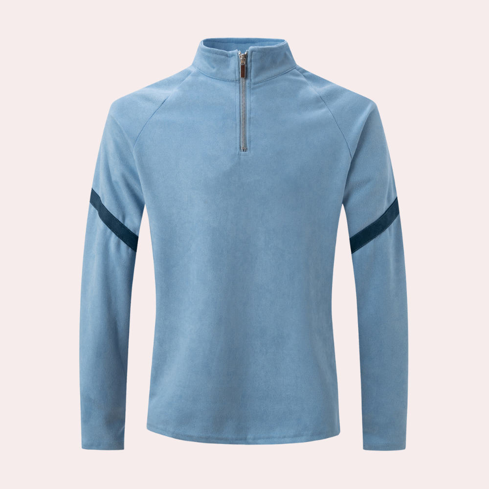 Pull homme demi-zip – Sweat-shirt confortable en coton pour casual et sport