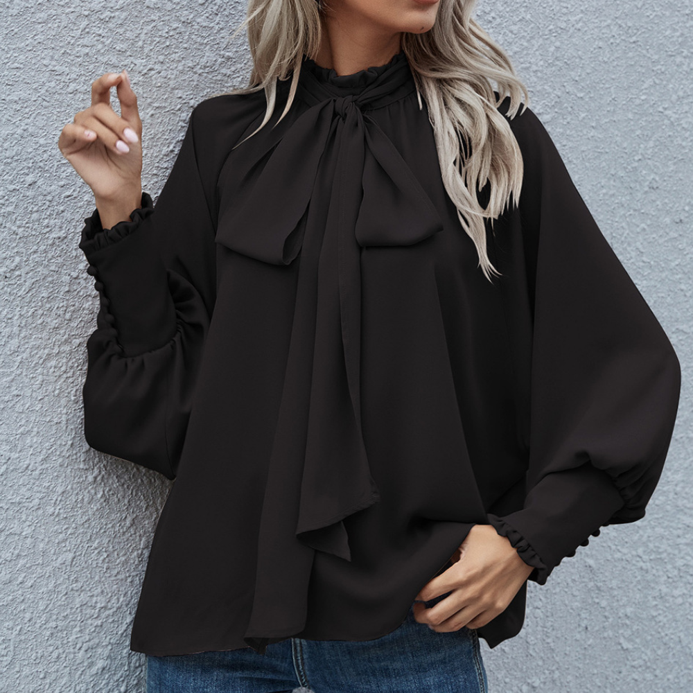 Blouse femme tendance – Haut élégant à manches longues en tissu léger et chic