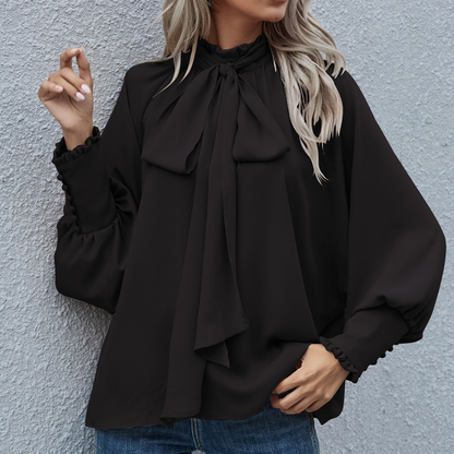 Blouse femme tendance – Haut élégant à manches longues en tissu léger et chic