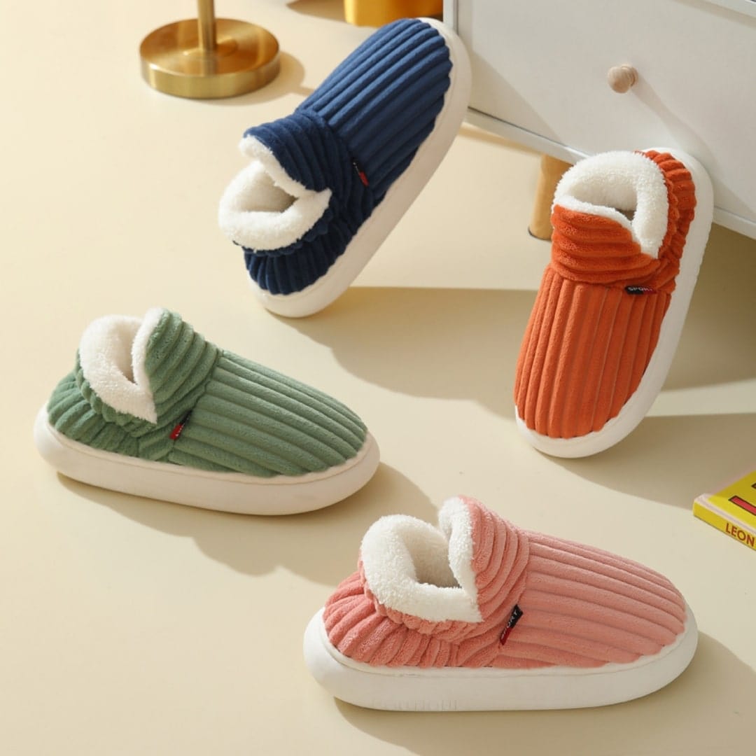 Chaussons confortables femme – Pantoufles douces en peluche pour intérieur