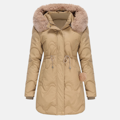 Parka femme – Veste chaude imperméable avec capuche pour hiver élégant