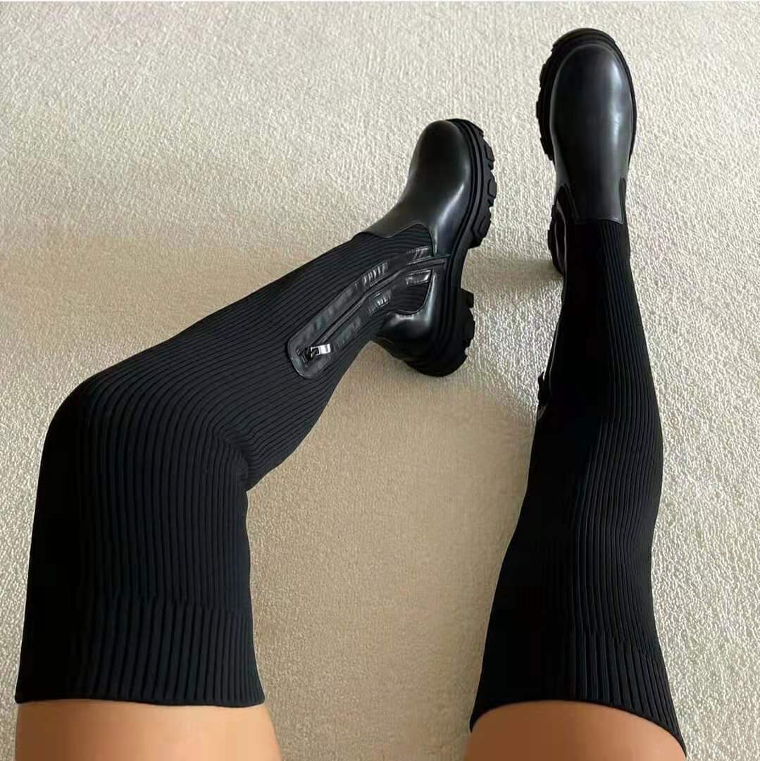 Bottes longues femme – Bottes élégantes en cuir pour hiver et soirée chic