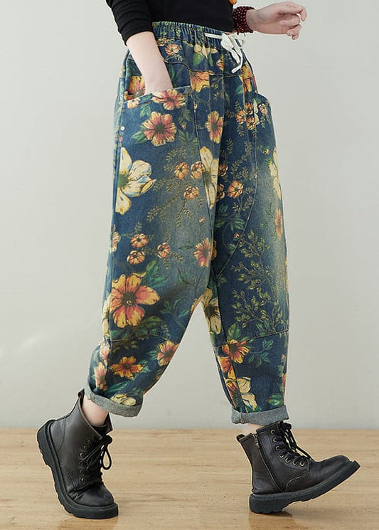 Pantalons fleuris femme – Pantalon léger à fleurs pour été et occasions spéciales