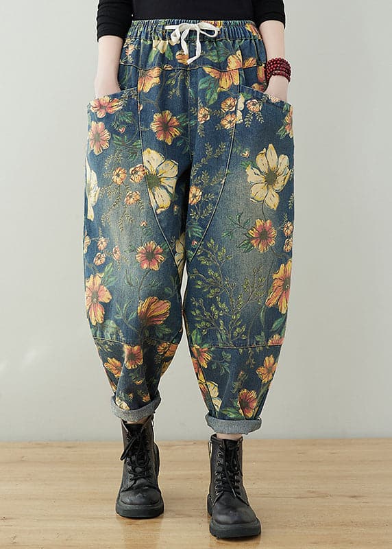 Pantalons fleuris femme – Pantalon léger à fleurs pour été et occasions spéciales