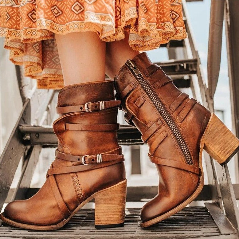 Bottes en cuir femme – Chaussures élégantes et confortables en cuir véritable