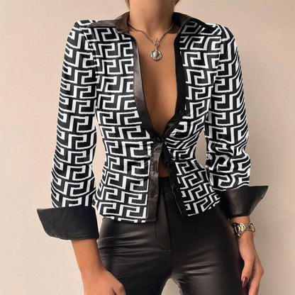 Blouse femme élégante – Blouse stylée à manches longues en tissu léger et fluide