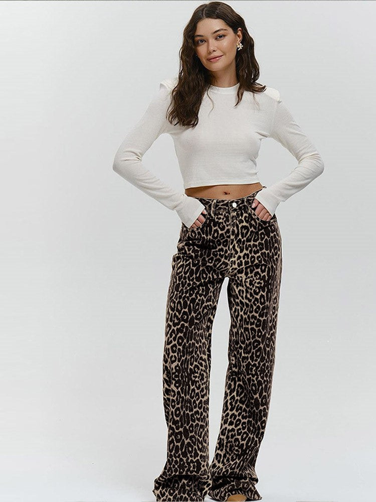 Pantalons léopard femme – Pantalon chic à motifs animaliers pour sorties élégantes