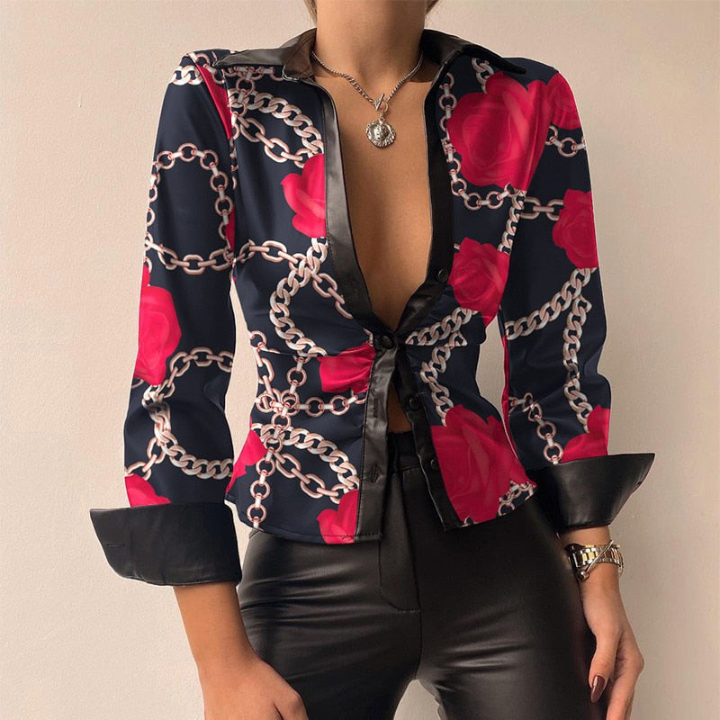 Blouse femme élégante – Blouse stylée à manches longues en tissu léger et fluide