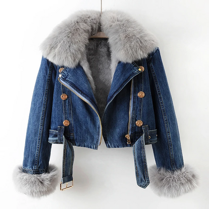 Veste en denim femme – Veste tendance en jean coupe ajustée pour casual