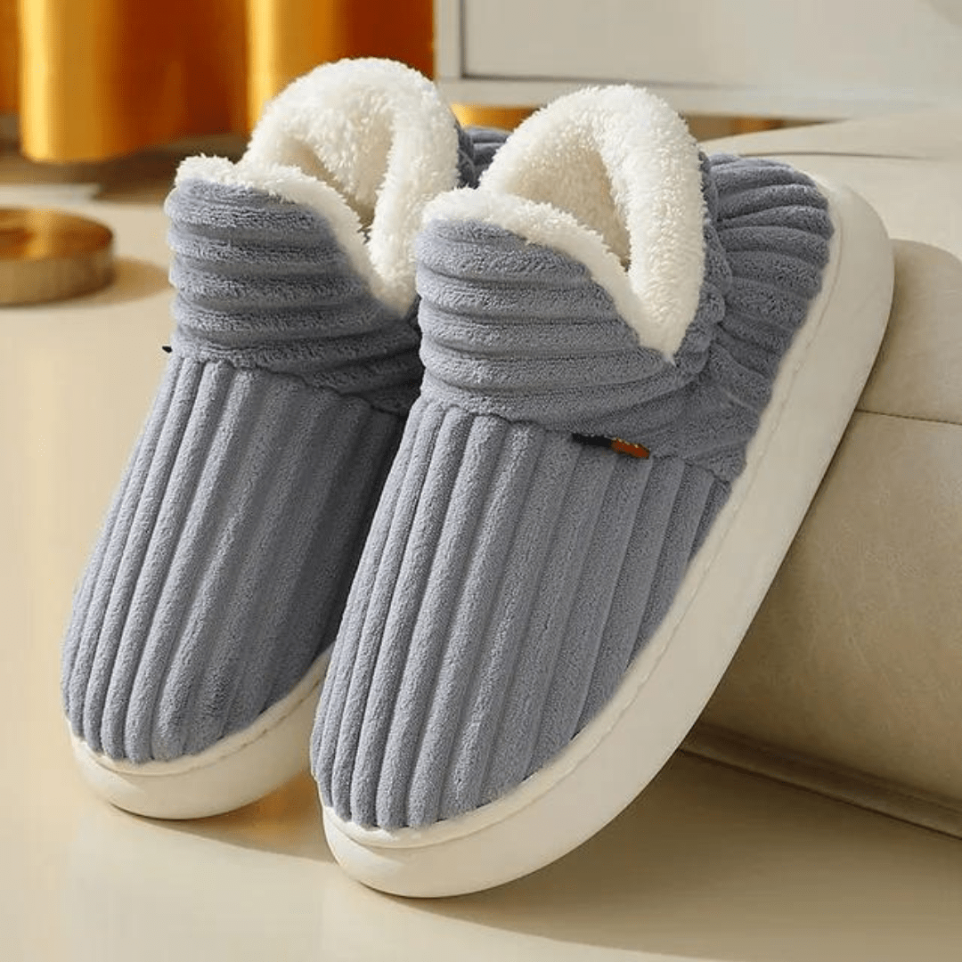 Chaussons confortables femme – Pantoufles douces en peluche pour intérieur