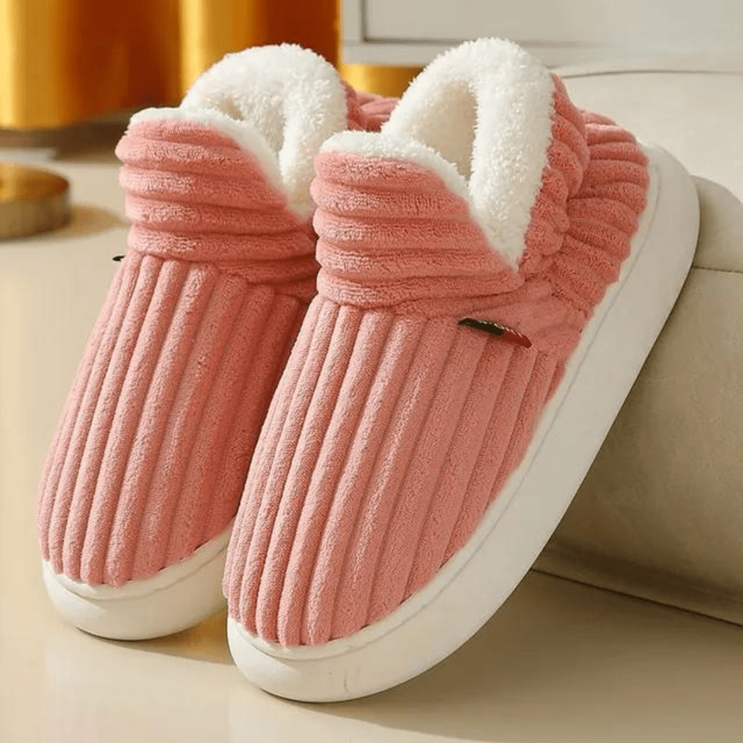 Chaussons confortables femme – Pantoufles douces en peluche pour intérieur